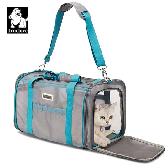 Truelove Transparent Mesh Duffle Carrier Teal Large