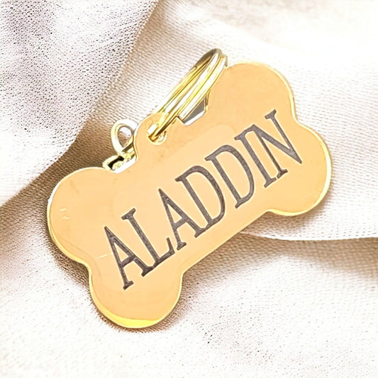 ID Tag - Bone Shaped | 50 mm | Gold